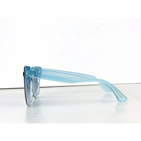 Tahari Cat Eye Shield Sunglasses Blue Crystal Frame Blue Gradient TH816 BLX